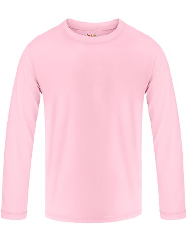 Boys Rash Guard Swim Shirt Long Sleeve Athletic Shirts UPF 50+ Sun Shirt Quick Dry Fit Neon Tees for Kids Girls Youth 2-16Y