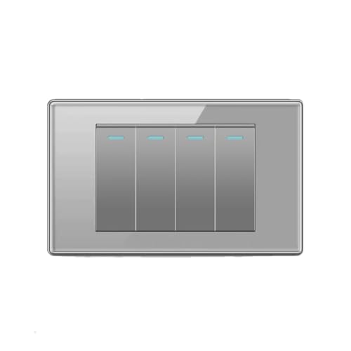 118 Type US Mexico 1/2/3/4-Gang 2-Way Wall Light Switch Tempered Glass Panel ON OFF Push Button Power Rocker Switch