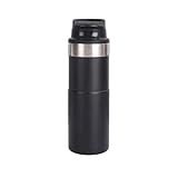 FLONAVTEX 500ml Classic Trigger Action Travel Coffee Mug 16OZ Double Wall Cup Insulated Sports Portable Bottle(Black)