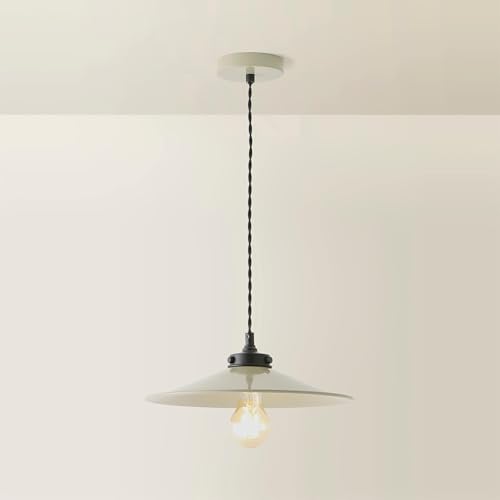 Image of ValueLights | Hampstead Green Rolled Edge Tapered Pendant Ceiling Light | Ceiling Light, Home Décor & Improvement Essential