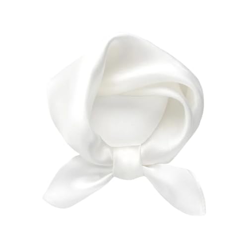 Foulard en pure soie blanche de 50 cm polyvalent en petit hijab moderne