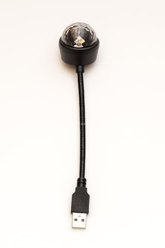 Araç İçi LED Işık USB Disko Topu, Çok Renkli, 9 Modlu, Tavan ve Ayak Altı Aydınlatma, Ses Kontrollü Mini Projektör