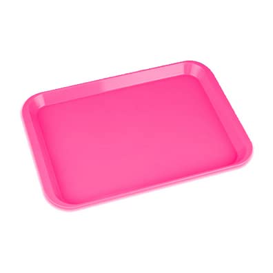 3 Pcs Dental Autoclavable Procedure Set Up Flat Tray Medical Instrument Set Up Flat Tray Size F - 9 5/8" W x 6 5/8" D x 7/8" Neon Pink