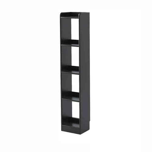 Estantería esquinera de madera maciza para salón y pared de dormitorio negro 24cm