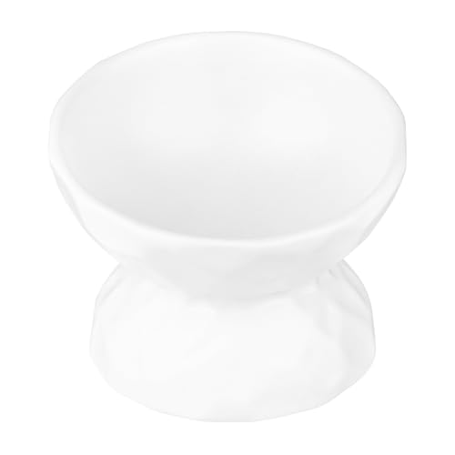 Gamelle surélevée en céramique blanche FRCOLOR pour chat et petit chien - 2