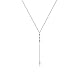 Relveo Lariat Necklace for Women,Dainty Silver Drop Y Chain Necklace with Diamond Dangle Long Necklace Simple Fashion Jewelry Set | Cubic Zirconia Necklace