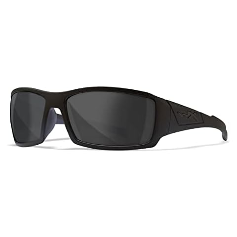 Wiley X WX Twisted Ballistic Black Ops Sunglasses, Safety Glasses for Men and Women, UV Eye Protection for Shooting, Fishing, Biking, and Extreme Sports, Matte Black Frames, Smoke Grey Tinted Lenses Cover