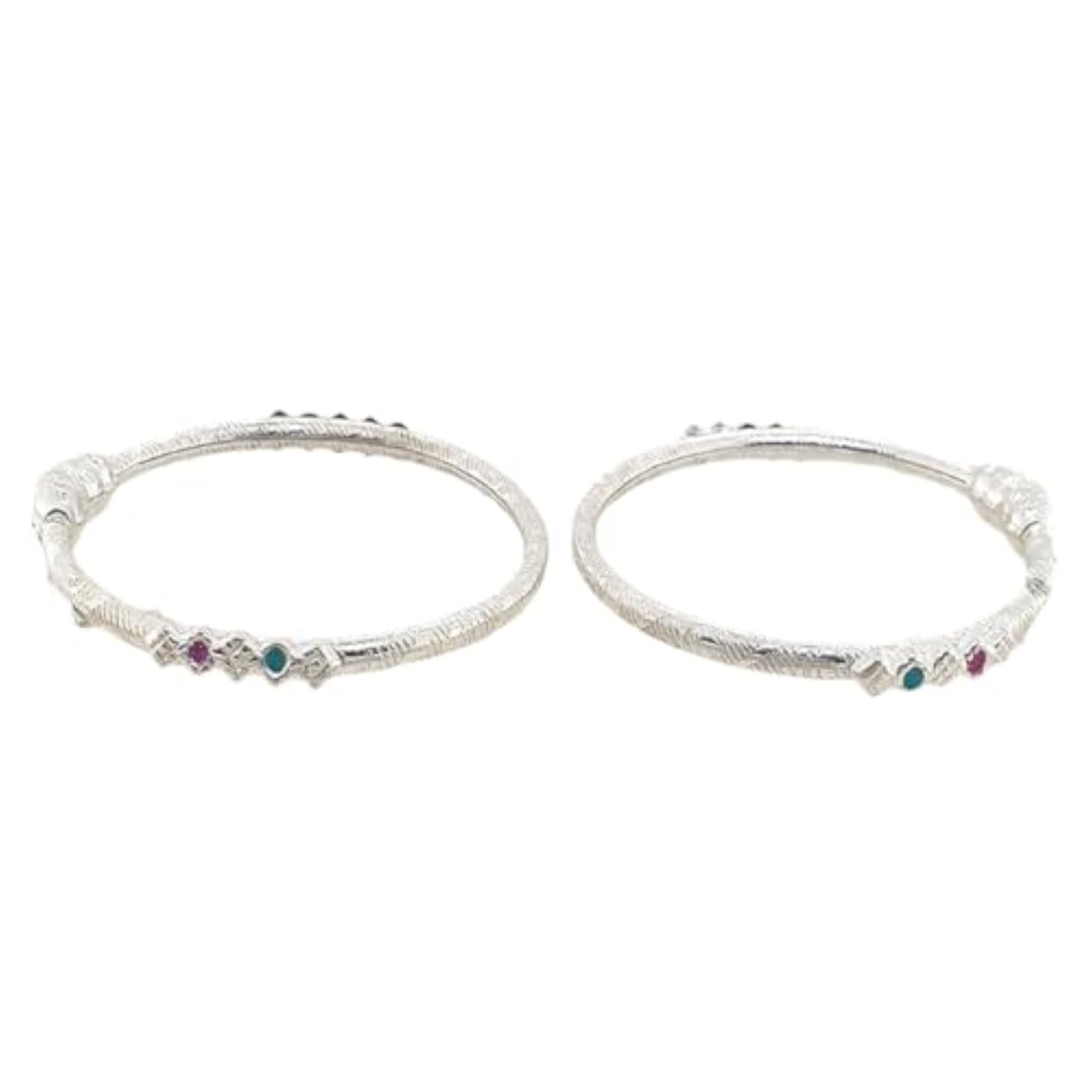 Exclusive Silver Baby Kada Nazariya Bracelet, 8 Grams