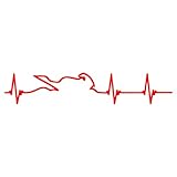 Generic Heartbeat Decal Sticker for Motorcycle, Car, Truck, Bicycle, ATV, Scooter, RV, Various