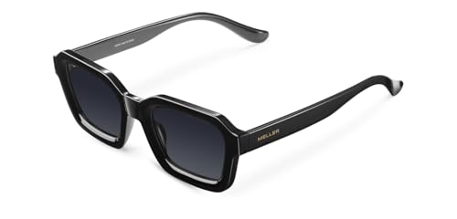 Image of Meller by Lenskart | Nayah | Black Full Rim Sunglasses | Large Hexagonal Frame | Polarised and UV Protection | Contemporary Styles for Men & Women | Designed in Barcelona