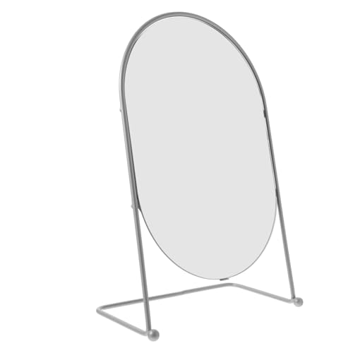 Espejo de Maquillaje Ovalado con Acabado Plata