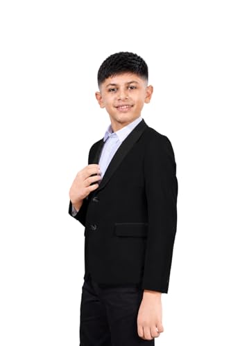 Image of SaintX Boys Premium Tuxedo Blazer (1 to 14 Years) | Prince Charming Formal Wear Collection for Kids & Boys | Fully Lined | Shawl Collar | Slim Fit | Royale Luxury Wear