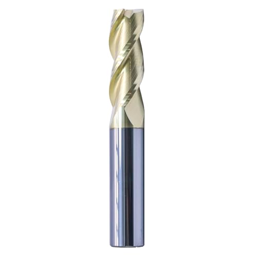 Image of BestParts 3 /8 inch 3 Flute Solid Carbide End Mill for Aluminum - ZrN Coated | 37 Degree Helix, 3 /8 inch Cutting Diameter, 3 /8 inch Shank Diameter, 1 inch Length of Cut, 2-1 /2 inch Overall Length, Square End