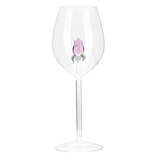 Long Stem Wine Glasses, Rose- Inside Whiskey Glasses Cocktail Glass Wine Goblet Beverage Glass Cup Whiskey Decanter for Home Bar Wine Glass Clear Glasses