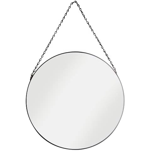 Croydex Black Metal Frame Mirror with Chain Cover