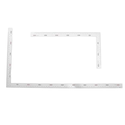 Abaodam 2個 ステンレス製木工用直角定規 字型設計で精密測定 広い用途対応のジオメトリールーラー 高視認性スケールで読みやすく 大工 製