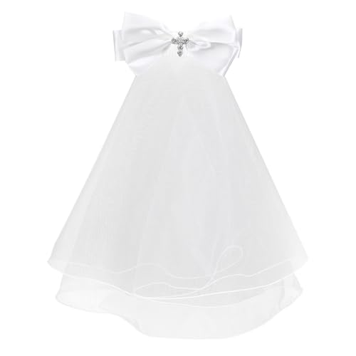 Vividsun First Communion Veil White Holy Communion Headpiece with Comb