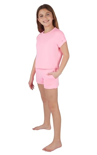 Yogalicious Girls 2 Piece Set Farrah Short Sleeve Top + Scuba Farrah Drawstring Short2