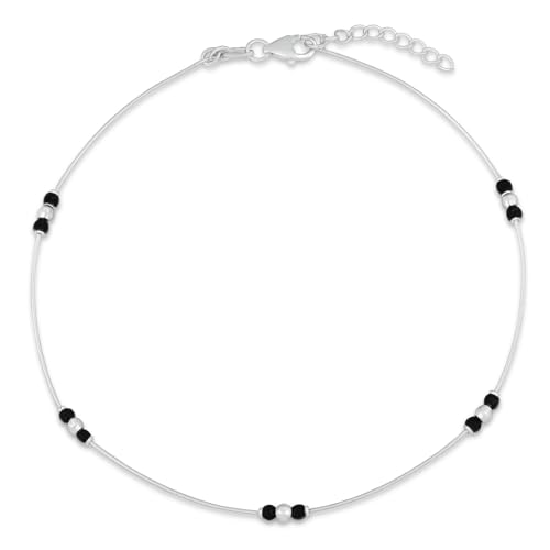 Image of ZAVYA 925 Sterling Silver Anklet | Rhodium Plated Precious Cubic Zirconia Women Chain Anklet | Gifts For Women & Girls | With Certificate of Authenticity and 925 Hallmark