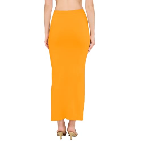 Image of DESI GIRL Cotton Lycra Stretchable Saree Shapewear Petticoat with Drawstring for Women | Fishcut Saree Petticoat with Side Slit for Easy Movement | Saree Shaper | Long inskirt