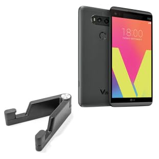 BoxWave Stand and Mount Compatible with LG V20 - Desktop Aluminum SoloStand, Adjustable Hands-Free Portable with Rubber Feet - Jet Black