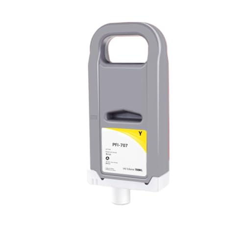 CasdsDtub Ink Cartridge Compatible with ImagePROGRAF IPF-830 IPF-840 IPF-850 PFI-707 Full Pigment Ink with Chip(Yellow)