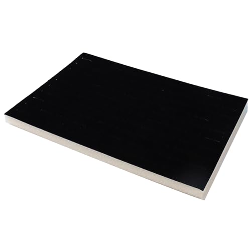 ZHOUSUFEN Plateau en mousse pour bijoux - 100 trous - En velours - Pour bijoux, bagues, boucles d'oreilles - 33,5 x 22,5 cm - Noir – vue 6