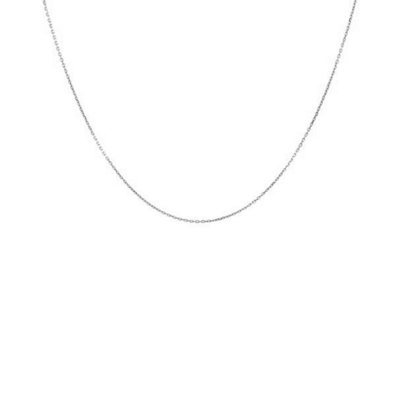 L'Atelier d'Azur - Collier Chaine Forçat Diamantée - Or Rhodié Blanc - Enfant