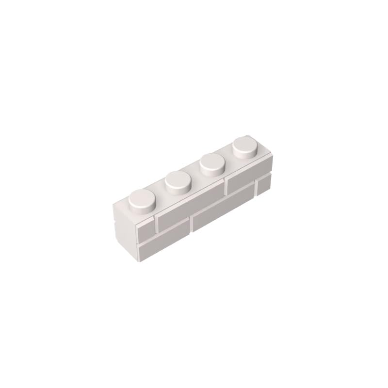 Gobricks 15533 Basic Bricks Brick Special 1x4 with Masonry Brick Profile 50 Pieces GDS-632 Compatible with Lego Building Blocks Color:White — image 1