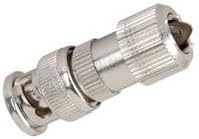 electrosmart Pack of 5 Easy/Quick Fit CCTV BNC Plug Connector – Nickel Plated with 24K Gold Plated Centre Pin & Solder Free Clamping Screw