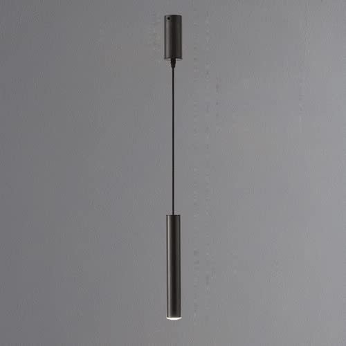 Tubo largo de latón negro en iluminación colgante minimalista