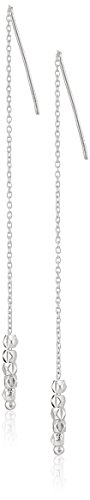 Amazon Collection Sterling Silver Multi-Bead Threaded Dangle Earrings