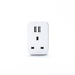 STATUS Multi USB Plug Adapter White, 2 Port USB Adaptor Plug Through, S2USBPTAWH1PK3