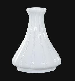 B&P Lamp® 5 1/2 Inch Fitter Cased White Opal Glass Angle Lamp Chimney with Elbow Glass