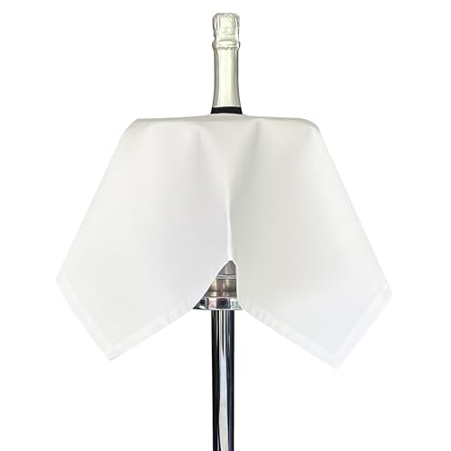 BOTTLECLOTHS - Catering Collection, Bottle Cloth for Ice Buckets, Polycotton, 54 cm, Center Hole, Stitched Circle (White, Pack of 1)