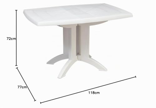 Miniatura 3 de Ondis24 Grosfillex 52149004 Mesa Vega Abatible 118 X 77, Blanco, 118 X 77 X 72 Cm