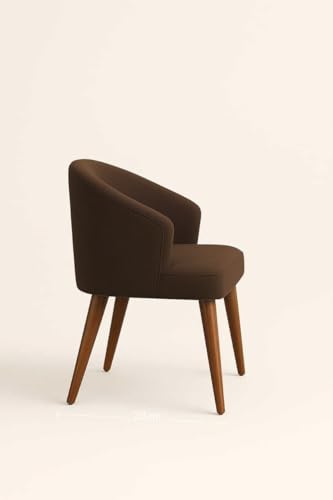 Image of WOODEN SPACE Velvetine Arm Chair for Living Room | Pure Sheesham Wood Legs & Premium Velvet Fabric | Vintage Accent Chair for Home & Office (Brown Pack of 6)