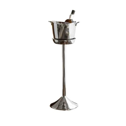 Cubo de acero inoxidable para vino y champán, soporte enfriador de lujo ligero 2