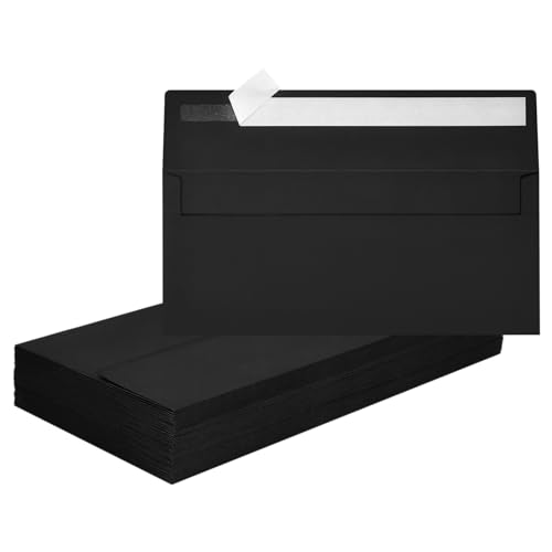 Image of Mulbozy 50Pcs #10 Black Envelopes Letter Size Windowless Self Seal Security