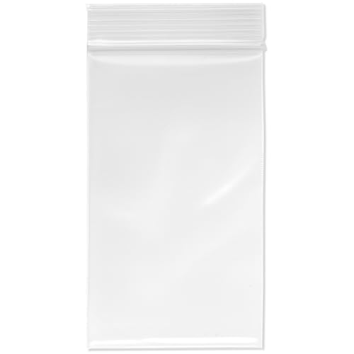 Plymor 3" x 5" (Pack of 500), 6 Mil Industrial Duty Zipper Reclosable Plastic Bags