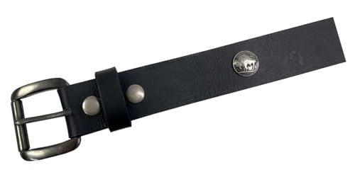 Derringer Men's Buffalo Nickel Snaps Premium Full-Grain Leather Belt, Black2