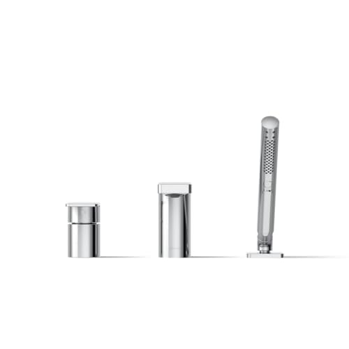 Kohler Parallel Grifería de baño monomando de cubierta con ducha de mano, cromo pulido miniatura 6