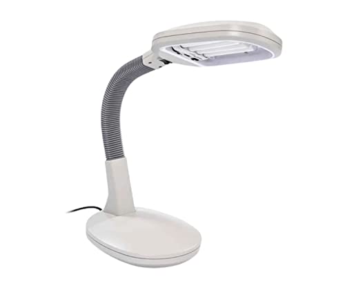 Neez Desk Lamp for Reading Table, Bedside, Office Study, Craft, and Hobby Lights with Adjustable 27w Replacement Daylight Natural Bulb & Gooseneck Arm