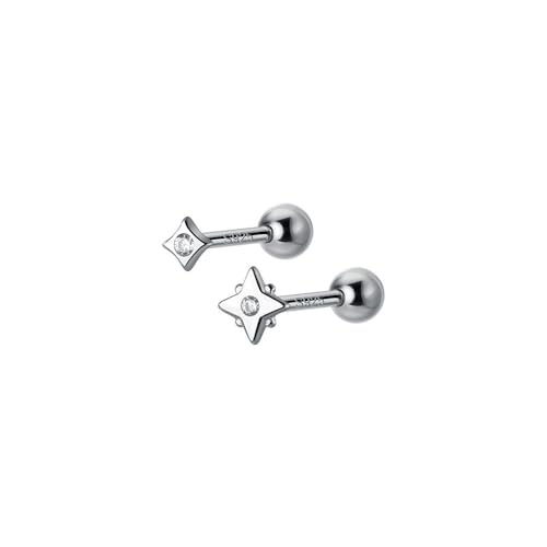Kokoma 20g Tiny Star Sterling Silver Cartilage Stud Earrings for Women Girls Cubic Zirconia Helix Conch Tragus Earrings Piercing Studs Screw Back Dainty Ear Jewelry