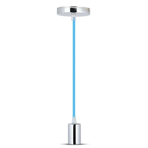 V-TAC –, serie Portalampada cromato vt-7338) lampada a sospensione cromo + Cavo, Ø36 x 60 mm blu