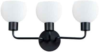 Maxim Coraline-3 Light Bath Vanity-21.75 Inches Wide by 10.5 inches high-Black Finish