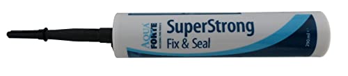 AquaForte Adhesivo elástico para estanque y acuario, Superstrong MS Polymer, 290ml, negro, Sella todo de forma sencilla, Adecuado para EPDM y PVC, entre otros, También se pega bajo el agua