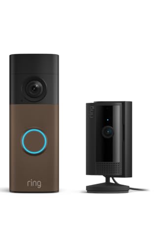 Image of Ring Battery Doorbell (newest model) Matte Mocha, with Indoor Cam, Black