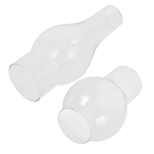 Lurrose 2個 復古風 ガラス製 油灯カバー 耐風性良好な 透明灯油ランプ煙突 交換用シェード で にも 滑らかな表面 の ガラス材質 インテリア