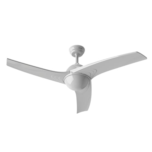 EVVO Ventilador de techo con luz y mando V522, motor DC 26W, silencioso, Ø132cm, 3 aspas, 6...